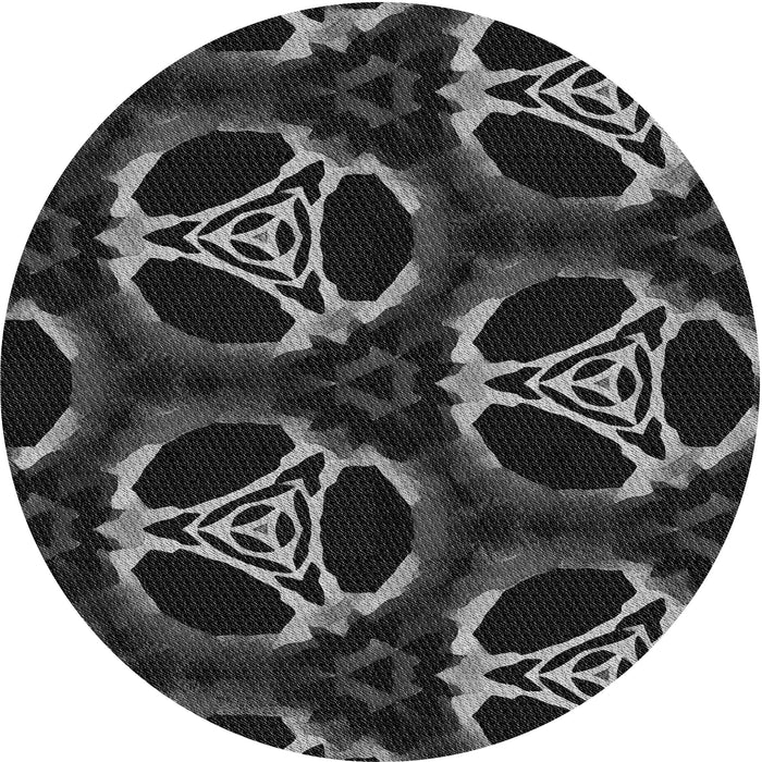 Square Patterned Midnight Gray Rug, pat1526gry