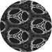 Square Patterned Midnight Gray Rug, pat1526gry