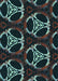 Patterned Aquamarine Stone Green Rug, pat1526lblu