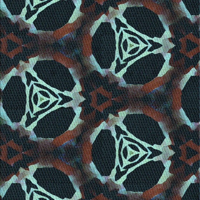Patterned Aquamarine Stone Green Rug, pat1526lblu