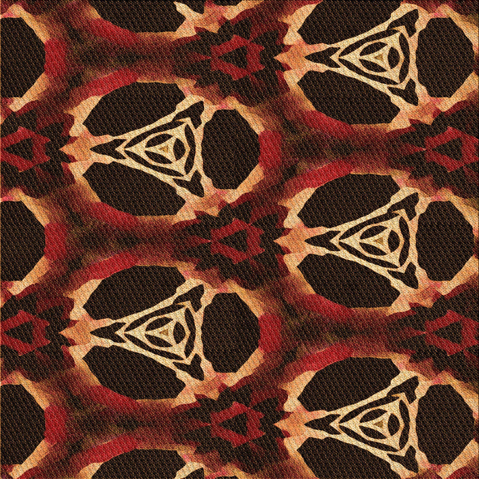 Round Patterned Red Rug, pat1526org