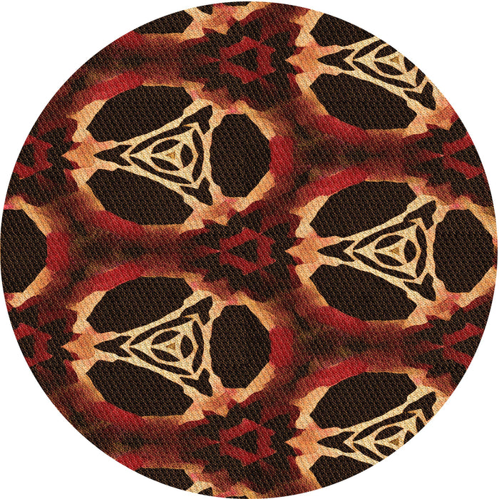 Square Patterned Red Rug, pat1526org