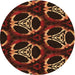 Square Patterned Red Rug, pat1526org