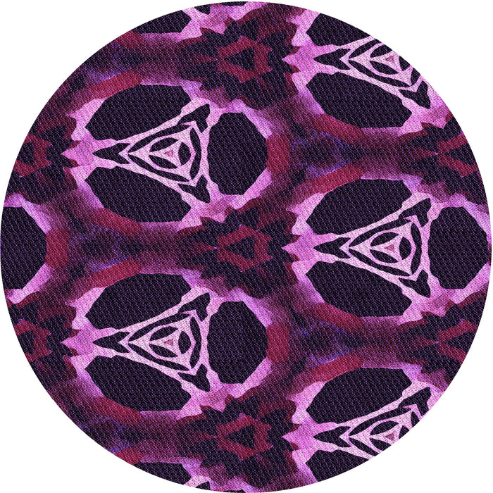 Square Patterned Orchid Purple Rug, pat1526pur