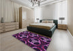 Round Machine Washable Transitional Orchid Purple Rug in a Office, wshpat1526pur