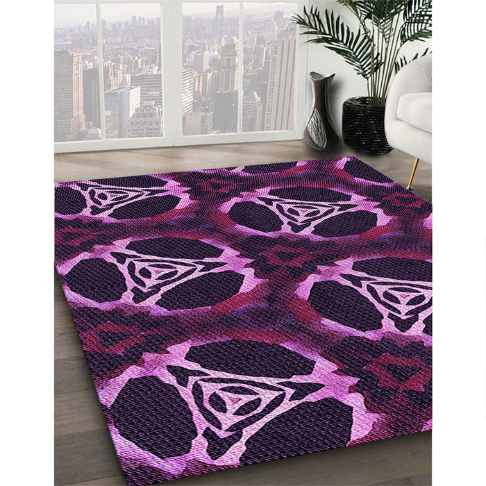 Patterned Orchid Purple Rug in Family Room, pat1526pur