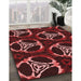 Patterned Maroon Red Rug in Family Room, pat1526rd