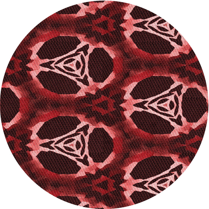Square Patterned Maroon Red Rug, pat1526rd