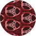 Square Patterned Maroon Red Rug, pat1526rd