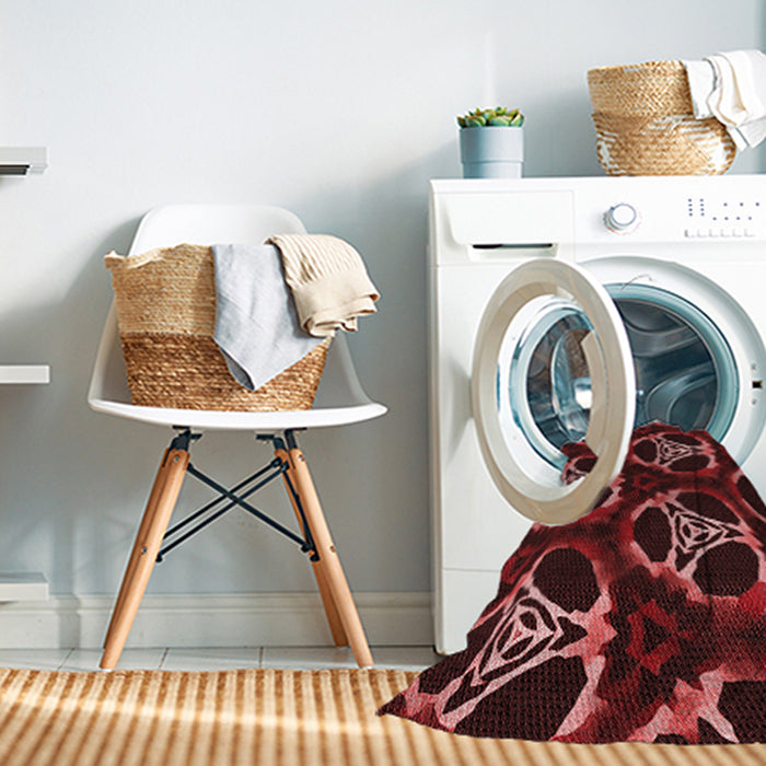 Machine Washable Transitional Maroon Red Rug in a Washing Machine, wshpat1526rd