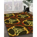Patterned Red Rug in Family Room, pat1526yw
