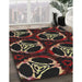 Patterned Brown Novelty Rug in Family Room, pat1526