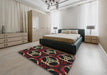 Patterned Brown Novelty Rug in a Bedroom, pat1526