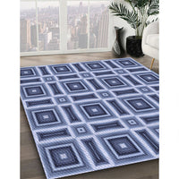 Patterned Sky Blue Rug, pat1527blu