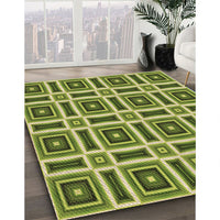 Patterned Green Rug, pat1527brn