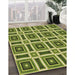 Patterned Green Rug in Family Room, pat1527brn