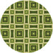 Square Machine Washable Transitional Green Rug in a Living Room, wshpat1527brn