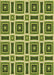 Machine Washable Transitional Green Rug, wshpat1527brn