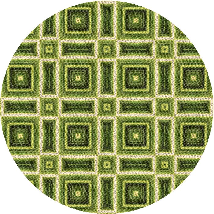 Square Patterned Green Rug, pat1527brn