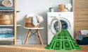 Machine Washable Transitional Neon Green Rug in a Washing Machine, wshpat1527grn