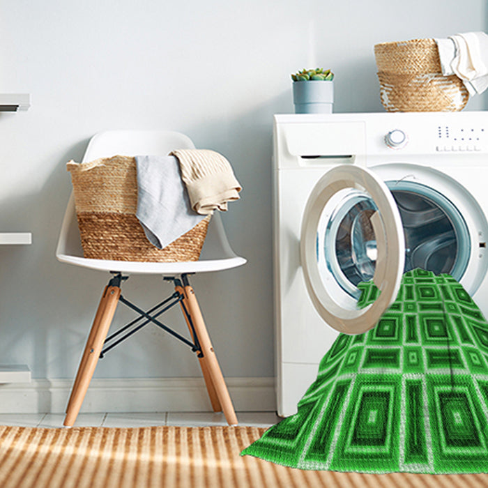Machine Washable Transitional Neon Green Rug in a Washing Machine, wshpat1527grn