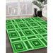 Patterned Neon Green Rug in Family Room, pat1527grn