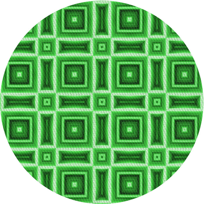 Square Patterned Neon Green Rug, pat1527grn