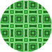 Square Patterned Neon Green Rug, pat1527grn