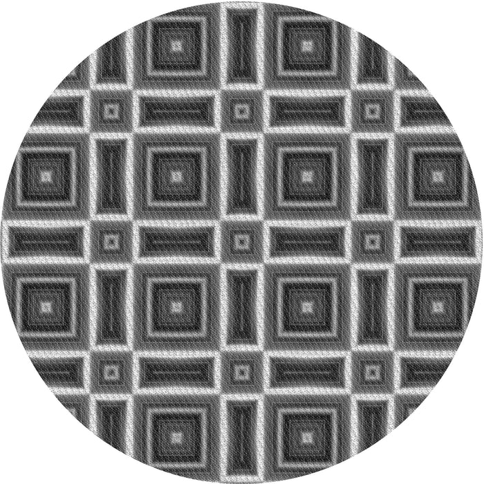 Square Patterned Dark Gray Rug, pat1527gry