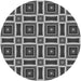 Square Patterned Dark Gray Rug, pat1527gry