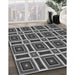 Patterned Dark Gray Rug in Family Room, pat1527gry