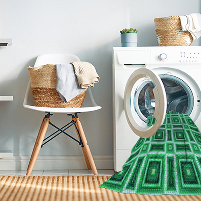 Machine Washable Transitional Lime Mint Green Rug in a Washing Machine, wshpat1527lblu