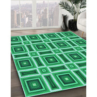 Patterned Lime Mint Green Rug, pat1527lblu