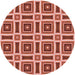 Square Patterned Red Rug, pat1527rd