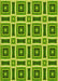 Machine Washable Transitional Green Rug, wshpat1527yw