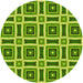 Square Patterned Green Rug, pat1527yw