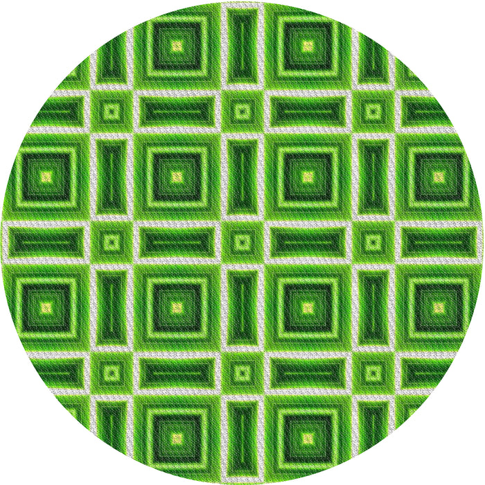 Sideview of Patterned Green Novelty Rug, pat1527