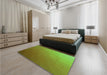 Patterned Olive Green Rug in a Bedroom, pat1528grn