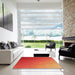 Machine Washable Transitional Neon Orange Rug in a Kitchen, wshpat1528org