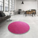 Round Patterned Crimson Purple Rug in a Office, pat1528pur