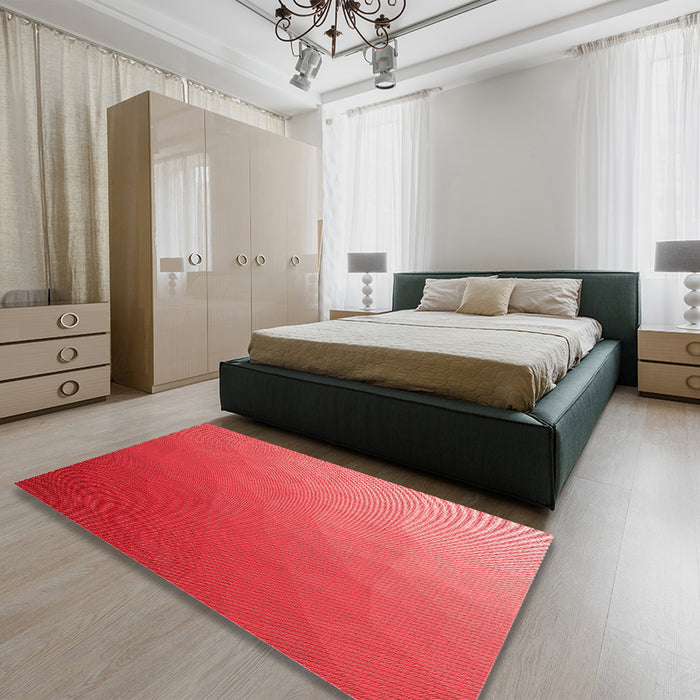 Patterned Red Rug in a Bedroom, pat1528rd