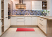 Patterned Red Rug in a Kitchen, pat1528rd