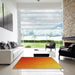 Machine Washable Transitional Neon Red Rug in a Kitchen, wshpat1528yw