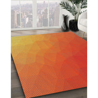 Patterned Orange Novelty Rug, pat1528