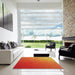 Square Machine Washable Transitional Orange Rug in a Living Room, wshpat1528