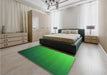 Patterned Green Rug in a Bedroom, pat1529grn