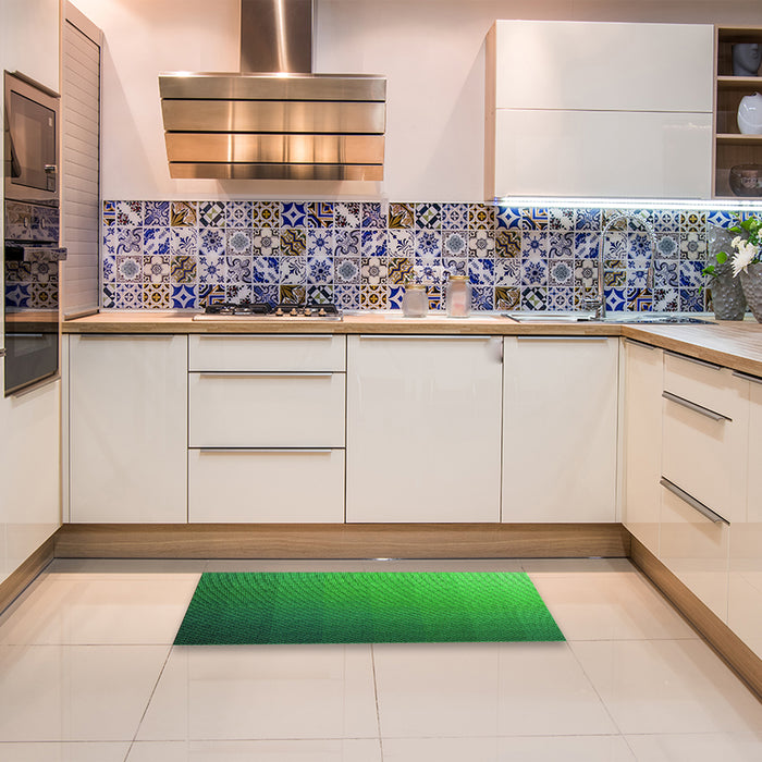 Patterned Green Rug in a Kitchen, pat1529grn