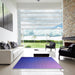 Square Patterned Purple Rug in a Living Room, pat1529pur