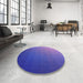 Round Patterned Purple Rug in a Office, pat1529pur