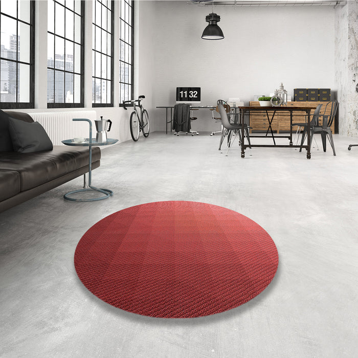 Round Patterned Orange Rug in a Office, pat1529rd